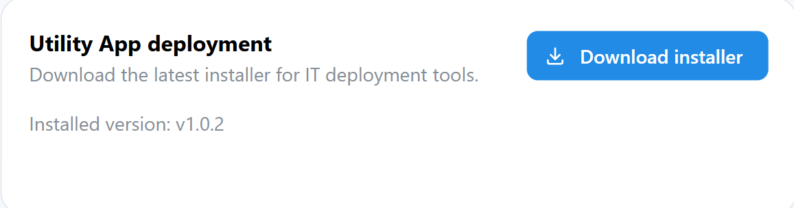 Utility App deployment card