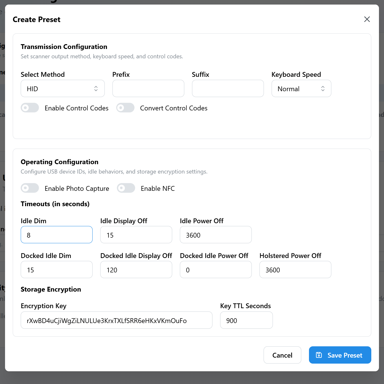 Create Preset