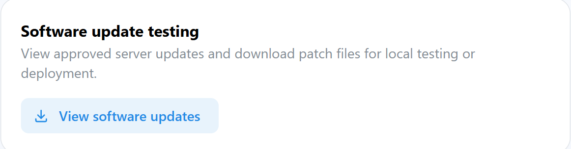Software update testing card